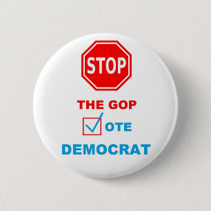 BADGE ROND 5 CM ARRÊTEZ LE GOP - BOUTON