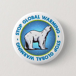 Badge Rond 5 Cm Arrêtez le réchauffement climatique