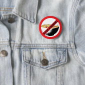 BADGE ROND 5 CM ARRÊTEZ LES REQUINS DE FINNING (En situation)