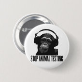 Badge Rond 5 Cm arrêtez l'expérimentation animale (Devant & derrière)