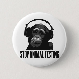 Badge Rond 5 Cm arrêtez l'expérimentation animale