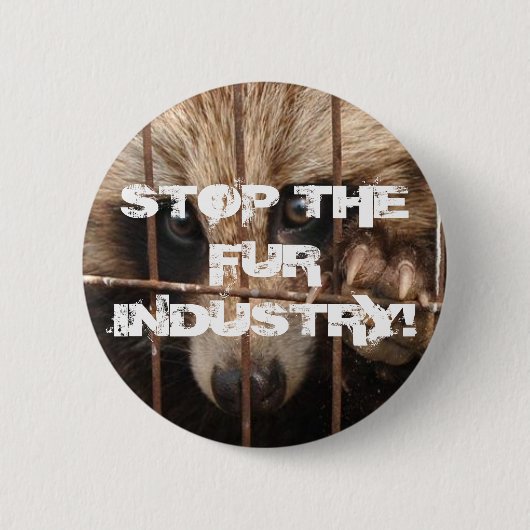 Badge Rond 5 Cm Arrêtez l'industrie de fourrure (Devant)