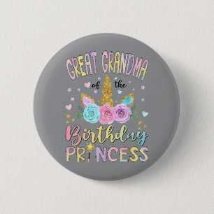 Badge Rond 5 Cm Arrière-grand-mère de la licorne princesse d'anniv