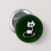 Badge Rond 5 Cm Arrière - plan blanc de vert de chat (Devant & derrière)