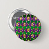 Badge Rond 5 Cm Arrière - plan de bijoux Mardi Gras (Devant & derrière)