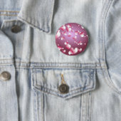 Badge Rond 5 Cm Arrière - plan de coeurs (En situation)