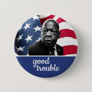 Badge Rond 5 Cm Arrière - plan du drapeau John Lewis "Good Troubl