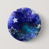 Badge Rond 5 Cm Arrière - plan spatial avec étoiles (Devant)