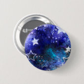 Badge Rond 5 Cm Arrière - plan spatial avec étoiles (Devant & derrière)