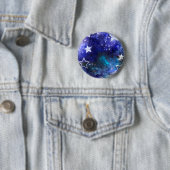 Badge Rond 5 Cm Arrière - plan spatial avec étoiles (En situation)