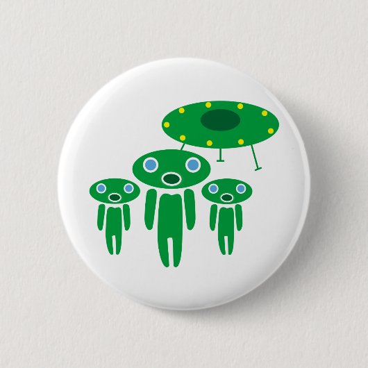 Badge Rond 5 Cm arrivée des Aliens (Devant)