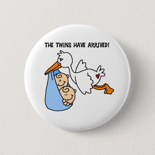 Badge Rond 5 Cm Arrivée jumelle de cigogne (Devant)