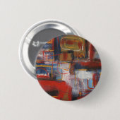 Badge Rond 5 Cm Art Abstrait africain - Carrés et cercles (Devant & derrière)