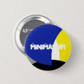 Badge Rond 5 Cm Art Abstrait bleu jaune (Devant & derrière)