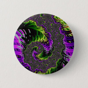 Badge Rond 5 Cm Art Abstrait Fractal Spirale Psychédélique Éclecti