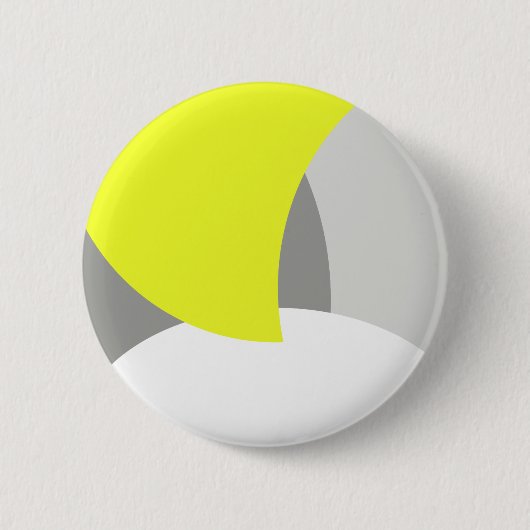 Badge Rond 5 Cm Art Abstrait gris jaune blanc (Devant)