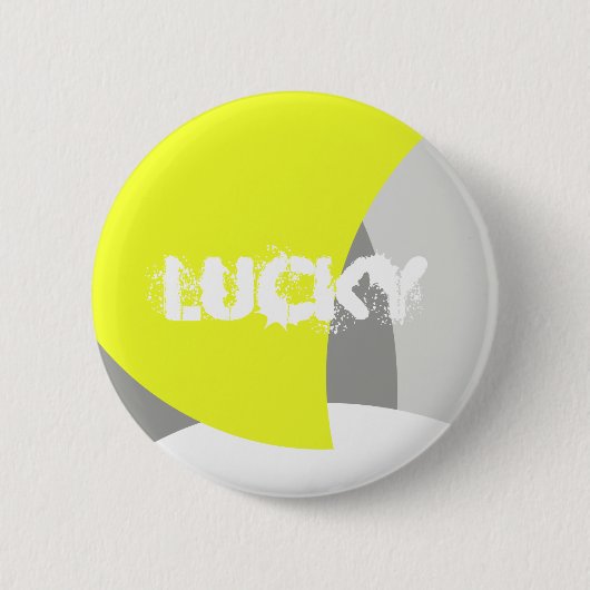 Badge Rond 5 Cm Art Abstrait gris jaune blanc (Devant)