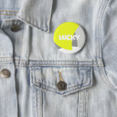 Badge Rond 5 Cm Art Abstrait gris jaune blanc (En situation)