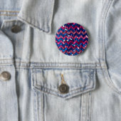 Badge Rond 5 Cm Art Abstrait rose Chevron Design (En situation)