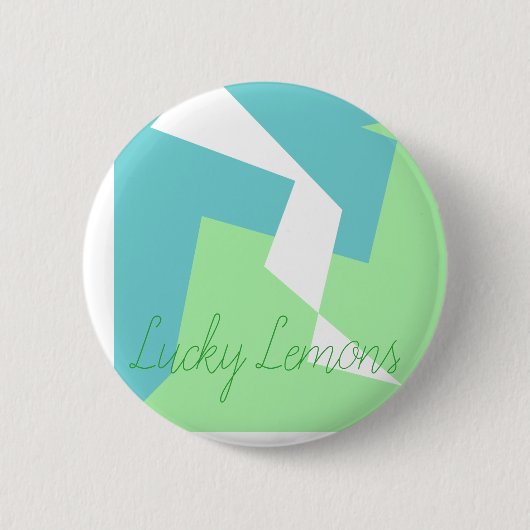 Badge Rond 5 Cm Art Abstrait Turquoise Bleu Vert (Devant)