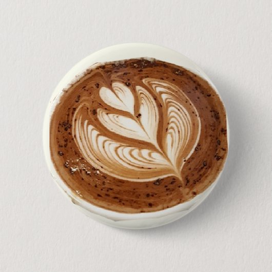 Badge Rond 5 Cm Art café latte à fleurs (Devant)