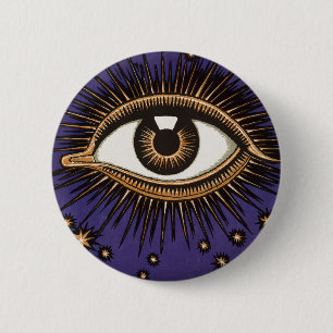 Badge Rond 5 Cm Art céleste mystique de l'Œil qui voit tout de sty