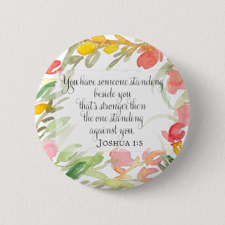 Badge Rond 5 Cm Art chrétien | Joshua 1:5