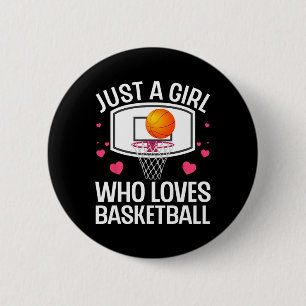 Badge Rond 5 Cm Art De Basketball Amusant Pour Fille Femmes Colleg
