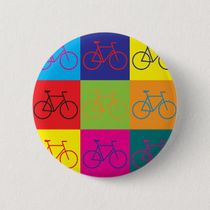 Badge Rond 5 Cm Art de bruit allant à vélo