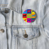 Badge Rond 5 Cm Art de bruit de chevaux (En situation)