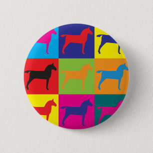 Badge Rond 5 Cm Art de bruit de chevaux