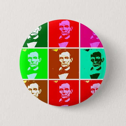 Badge Rond 5 Cm Art de bruit .esque Abraham Lincoln (Devant)