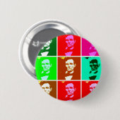 Badge Rond 5 Cm Art de bruit .esque Abraham Lincoln (Devant & derrière)