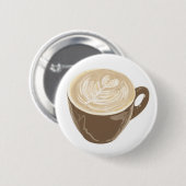 Badge Rond 5 Cm art de coeur de café (Devant & derrière)