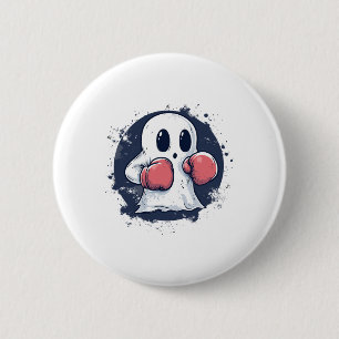Badge Rond 5 Cm Art de fantôme de boxe mignon