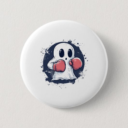 Badge Rond 5 Cm Art de fantôme de boxe mignon (Devant)