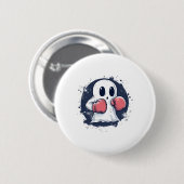 Badge Rond 5 Cm Art de fantôme de boxe mignon (Devant & derrière)