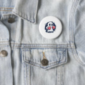 Badge Rond 5 Cm Art de fantôme de boxe mignon (En situation)
