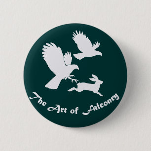 Badge Rond 5 Cm Art de fauconnerie - faucons de Harris