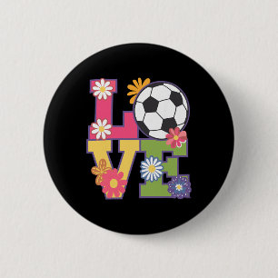 Badge Rond 5 Cm Art de football drôle pour femme fille joueuse de