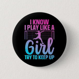 Badge Rond 5 Cm Art de football drôle pour femme fille joueuse de