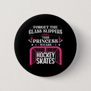 Badge Rond 5 Cm Art de hockey sur glace drôle pour femmes filles d