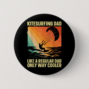 Badge Rond 5 Cm Art de kitesurf cool pour papa hommes kitesurf kit