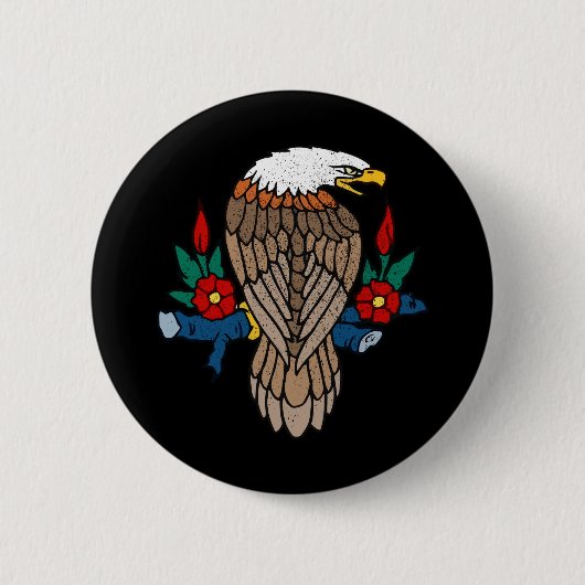 Badge Rond 5 Cm Art de l'aigle (Devant)