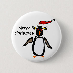Badge Rond 5 Cm Art de Noël de pingouin de Rockhopper