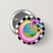 Badge Rond 5 Cm Art de pixel de souhait de soleil (Devant & derrière)