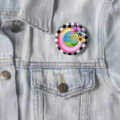 Badge Rond 5 Cm Art de pixel de souhait de soleil (En situation)