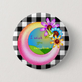 Badge Rond 5 Cm Art de pixel de souhait de soleil