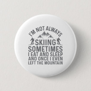 Badge Rond 5 Cm Art de ski pour hommes femmes enfants sport d'hive