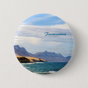 Badge Rond 5 Cm Art de voyage sur la côte océanique de Fuerteventu